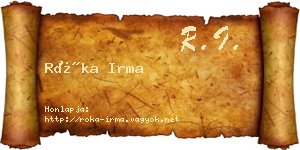 Róka Irma névjegykártya